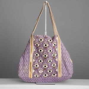 Beaded Evil Eye Beaded Purse Woven Boho Bag Purple Gypsy Whimsigoth Mythical